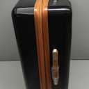 Kono Lightweight 24 Inch Expandable Luggage with Quiet Spinner Wheels TSA Lock, Scratch and Drop Resistant PC+ABS Hardside Durable Medium Checked Suitcase, Black & Brown