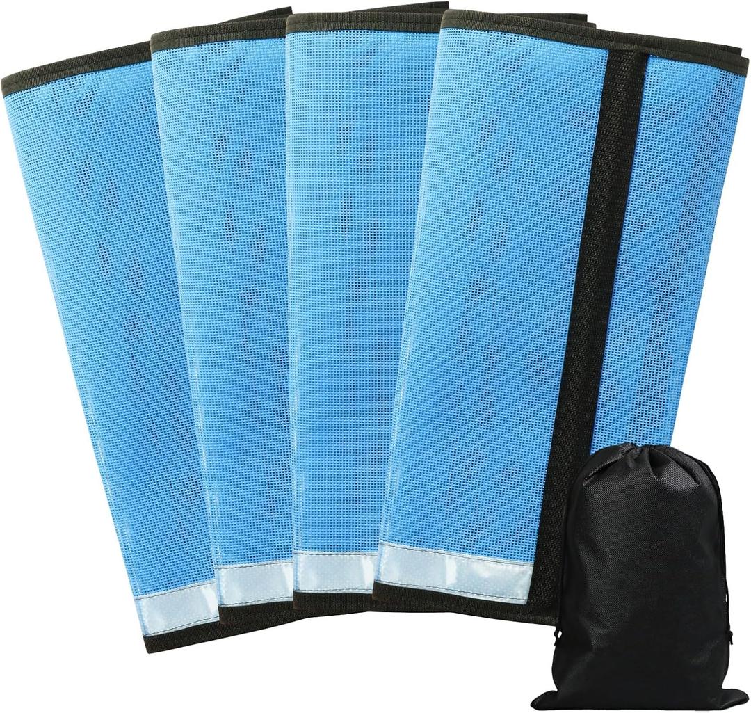 Fly Boots for Horses Set of 4 Leg Wraps Protection, Mesh Horse Fly Leggings Breathable Tendon Boots for Reduces Stomping & Leg Fatigue Sky Blue Large