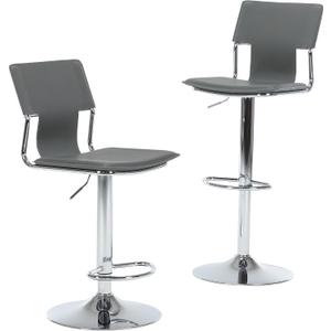 Sidanli Grey Bar Height Chairs, Swivel Barstools with High Backrest, Bar Stools Set of 2 for Kitchen Counter, Coffee Bar, Breakfast Countertop