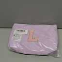 Makeup Bag Cosmetic Bag for Girls with Initial Letter Patch 3 Pieces Corduroy Travel Toiletry Make Up Brush Bag Pounch Organizer Preppy Things Cute Stuff Gifts for Teen Girls (Lavender L)