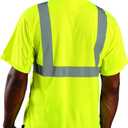 OccuNomix LUX-SSETP2B-Y5X Classic Standard Short Sleeve Wicking Birdseye T-Shirt with Pocket, Class 2, 100% ANSI Wicking Polyester Birdseye, 5X-Large, Yellow (High Visibility)