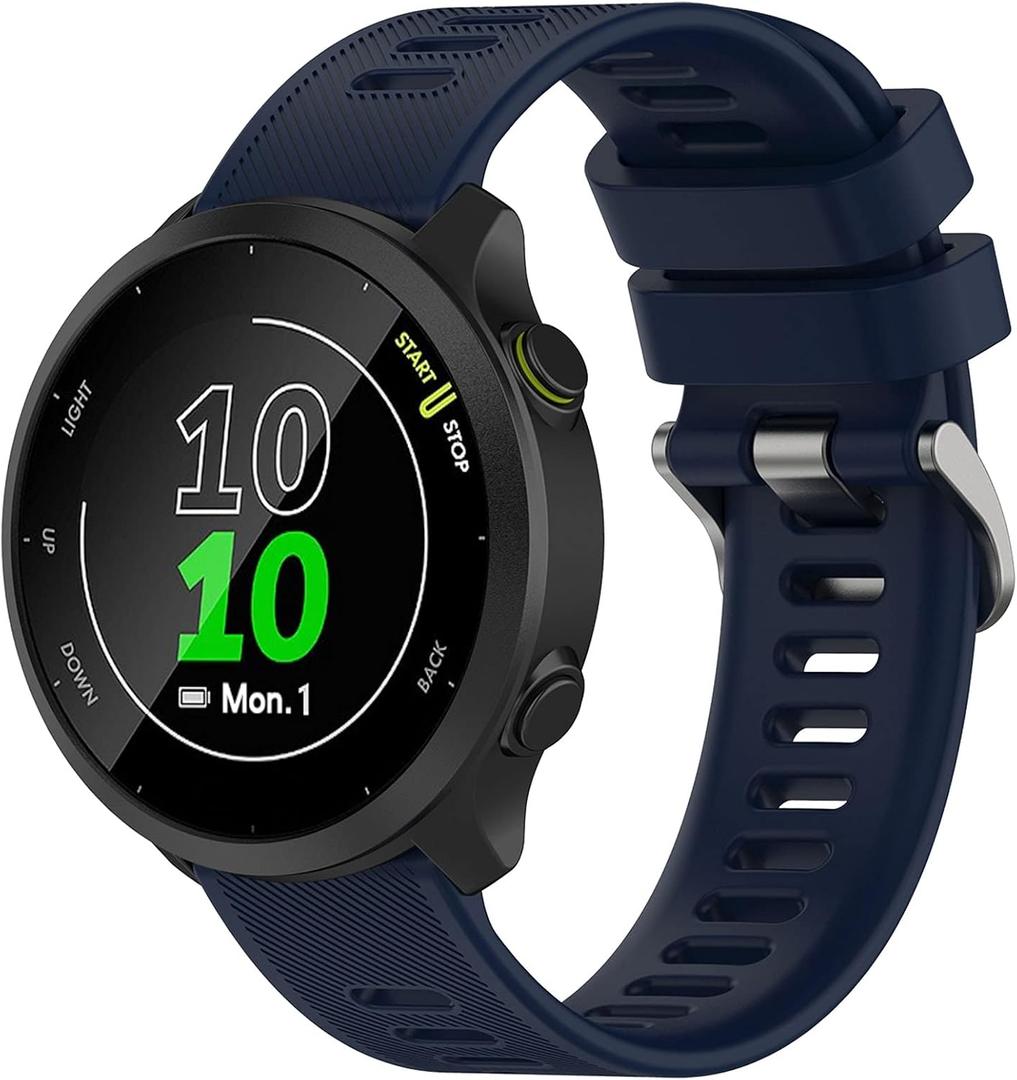 Band Compatible with Garmin Forerunner 55 20mm Soft Silicone Replacement Watch Band Strap Wristband for Forerunner 570 42mm/165/158/645/245/Vivoactive 5/6/Venu 2 Plus/Galaxy watch 4 42MM