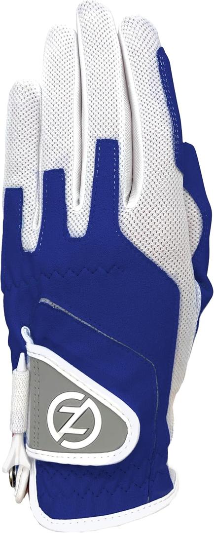 Zero Friction Women's Compression-Fit Synthetic Golf Gloves, Universal Fit (Blue)