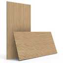 INNO STICKERS 4-Piece Wood Slat Wall Panel for Interior Wall Decor Noise Cancelling 47.2" x 23.6" Peel and Stick Acoustic Decorative 3D Sound Absorbing Wall Paneling, Natural Oak