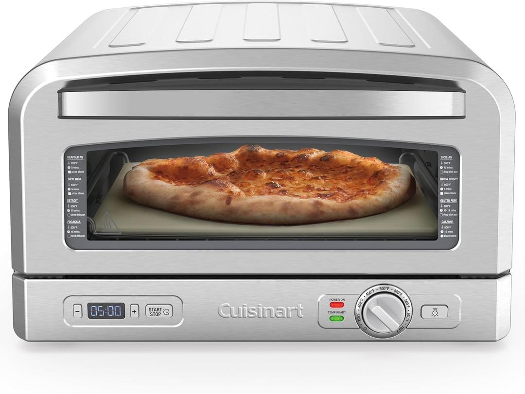 Cuisinart Indoor Pizza Oven  Bake 12 Pizzas in Minutes  Portable Countertop Pizza Oven  Stainless Steel - CPZ-120