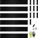 A ANLEOLIFE 20FT Galvanized Steel Landscape Edging, 6-Pack 40" L x 8" H Hammer-in Metal Garden Border with 10 Stakes for Lawn, Pathway, Flower Beds  Black