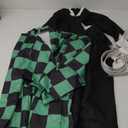 Kamado Anime Cosplay Costume, Anime Cosplay Kimono, Halloween Costume for Women Men (Medium, Green)