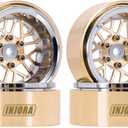 INJORA ModuWheel 1.3 Negative Offset Brass & Aluminum Beadlock Wheels Rim for 1/18 1/24 RC Crawlers TRX4M SCX24 Upgrade