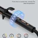 ANNLARY 1.25 Inch Curling Iron, 1 1/4 Titanium Ceramic Hair Curler, Fast Heating Curling Wand with 8 Heat Settings with LED Display for All Hair Types Dual Voltage 110-240V for Travel