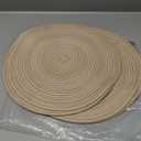 SHACOS 15 inch Round Braided Placemats Set of 6 Non Slip Heat Resistant Round Table Mats Washable Place Mats for Dinner Party Table Decoration (Beige, 6)
