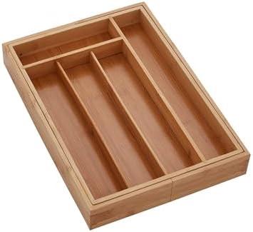 Copco Expandable Bamboo Flatware Drawer Organizer, 18" x 13" - Adjustable Storage Tray for Utensils, Cutlery, Tools - Expands to Fit Most Drawers, Ideal for Kitchen & Home Organization