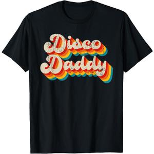 Disco Costume 70s Vintage Men Women Retro Disco Daddy T-Shirt, Size: L