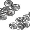uxcell Snap Buttons, 25mm Copper Sew-on Press Button Fastener for Leather Coat, Jeans, Bags and Clothing Gray 10 Sets