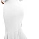 Mermaid Style Dress for Women Sexy Fishtail Dress Cocktail Wedding Guest Dress Wear to Work Dresses Business Church Outfits (White, M)