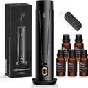 Waterless Scent Diffuser  1200 Sq Ft Coverage, Essential Oil Diffuser with Remote Control, Quiet Aromatherapy Diffuser with LED Light & Timer, Scent Air Machine for Home, Office, Hotel (Glossy Black)