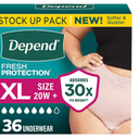 Depend Fresh Protection Adult Incontinence & Postpartum Underwear for Women - Maximum Absorbency - XL - Blush, 49ct 