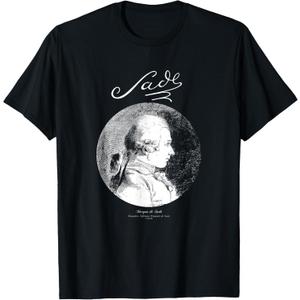 Sade-Marquis de Sade-French Writer,Books T-Shirt (Small, Black)