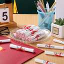 AmazingSpark 120 Pieces Graduation Diploma Favors Class of 2026 Diploma Candy Bar Wrappers Decorations with Red Ribbon Roll for Graduation Gifts Congrats Grad Party Supplies