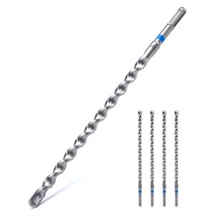 toolant SDS Plus Rotary Hammer Drill Bits Set for 1/2" x12inch 4pcs,Carbide Tipped 2-Cutter for Concrete, Masonry and Brick