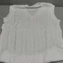 OYOANGLE Men's Cable Knit V Neck Sleeveless Sweater Vests Solid Casual Tank Tops Knitwear (Medium, White)