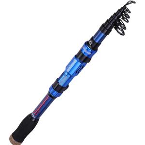 Sougayilang Telescopic Fishing Rod - 24 Ton Carbon Fiber,CNC Machined Reel Seat, Comfortable EVA Handle, Travel Fishing Rod for Bass Trout Fishing (1.8M/5.9FT, BLUE)