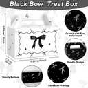 2 x 24Pcs Black Bow Treat Boxes Party Supplies Bow Party Favors Goodie Boxes Coquette Gift Boxes Bows Theme Treat Candy Box for Girls Birthday Bachelorette Engagement Baby Shower Black Party Decorations