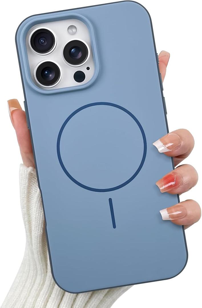 OOK Magnetic for iPhone 16 Pro Max Case, Compatible with MagSafe Silicone Camera Lens Protection Shockproof Protective Slim Phone Case for 6.9inch, Blue