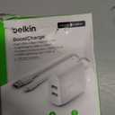 Belkin 24W Dual Port USB Wall Charger - Lightning Cable Included - iPhone Charger Fast Charging - USB Charger Block for Power Bank, iPhone 14, iPhone 13, iPhone 12, iPhone 11, iPad Pro, Samsung & more