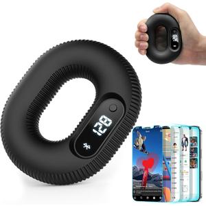 Smart Grip Trainer, Supports Multiple Game Interaction and HID Mode Video Browsing,Grip Strength Trainer for Fitness, Stress Relief and Rehabilitation Training, Resistance 30 Pounds Hand Trainer Black