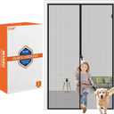 MAGZO Magnetic Screen Door 2 Pack Fit Door Size 32 x 80 Inch, Screen Size 34" x 81" Strong Magnets Mesh, Reinforced Fiberglass Net for Patio and Front Entrances, Gray