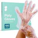 Comfy Package [100 Count] Disposable Poly Plastic Gloves for Cooking, Food Prep and Food Service | Latex & Powder Free - One Size Fits Most