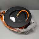 Giraffe Tools TA15 Retractable Air Hose Reel Swivel 3/8" x 50 ft Hybrid Hose, Max 300 PSI, Ceiling/Wall Mounted Heavy Duty Industrial Commercial Air Compressor Hose Reel, 50ft, Tangelo