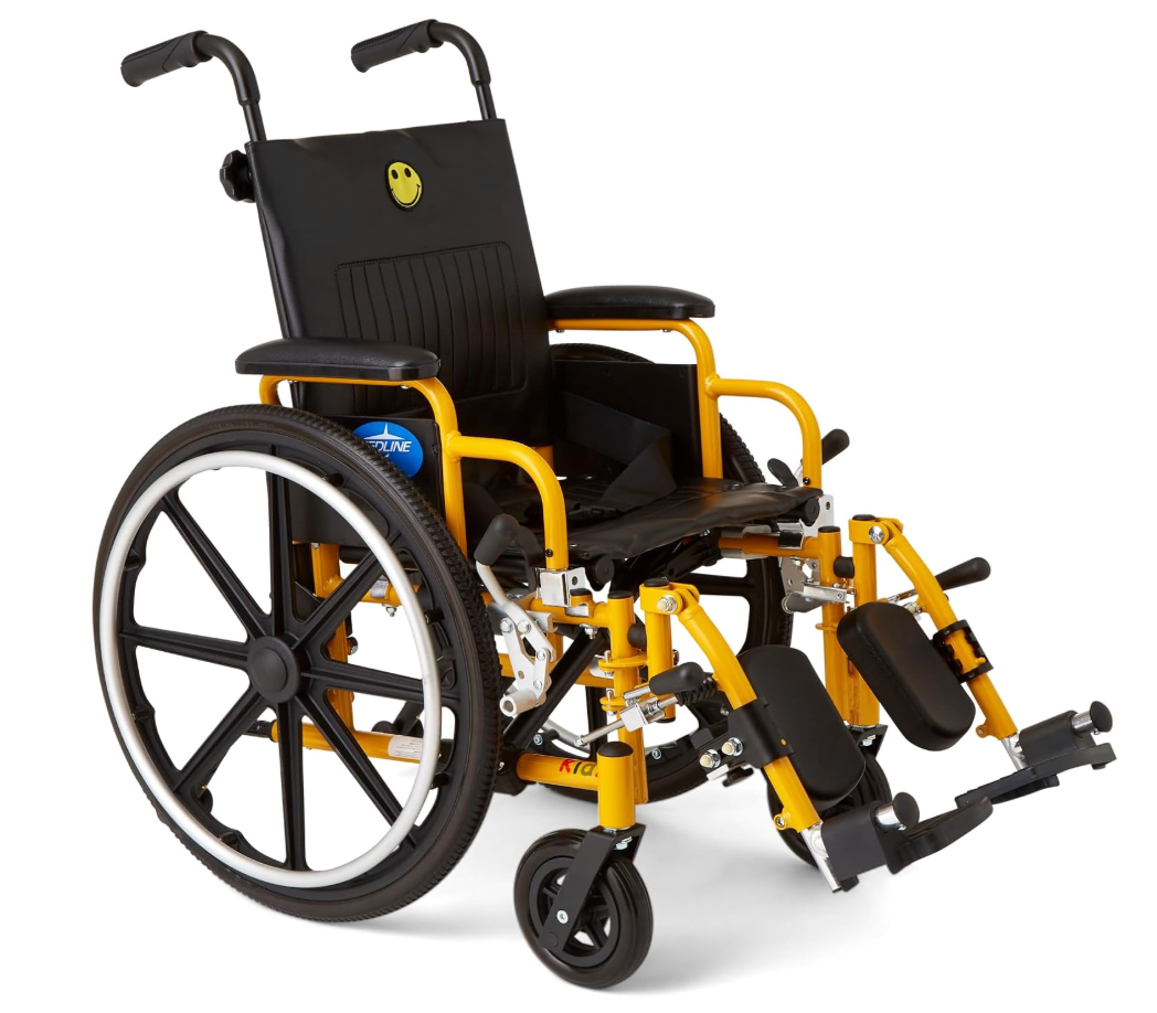 Medline Pediatric Wheelchair for Children - Promoting Comfort and Mobility, 14”W x 12”D Seat