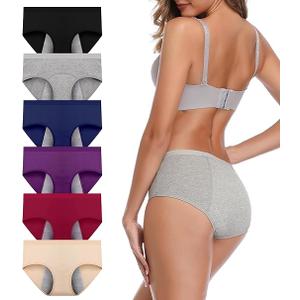 Period Underwear for Women Menstrual Panties Cotton Postpartum Easy Clean Teens Brief M