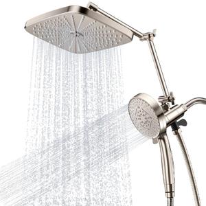 12" Rain Shower Head with Magnetic 4.7" 9-Mode Handheld Spray Combo, High Pressure Dual Shower Heads with Adjustable Extension Arm, with 59'' Extra Long Shower Hose (Nickle)