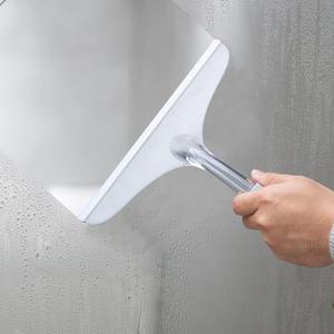 Shower Squeegee for Glass Door, 10'' Rubber Water Wiper for Bathroom Tile and Mirror, Clear Plastic Window Cleaner Tool