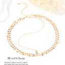 Yean Gold Sequins Head Chain Bohemian Hair Jewelry Headpiece Forehead Band Festival Headband Accessories for Women