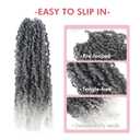 Yanky Twist Crochet Hair - 8 Inch 8 Packs (240 Strands) Ombre Gray Pre-twisted Fluffy Spring Passion Micro Mini Twist, Pre-Looped Short Curly Crochet Braids Braiding Hair (8 Inch, T-Gray-8P)