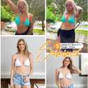 Tempt Me Women Triangle Bikini Top - Adjustable String Halter Swimsuit Sexy Push Up Bathing Suit Top Only (Black)