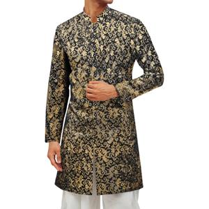 Runcati Mens Kurta Sherwani Coats Kaftan Indian Ethnic Royal Suits Mandarin Collar Wedding Festive Party Blazer  XL/XXL