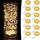 MUMUXI 11 Pack 7.2ft Fairy Lights Battery Operated String Lights, Mini LEDs for Centerpiece Table Decorations, Wedding Party Bedroom Mason Jar Christmas Decor, Warm White
