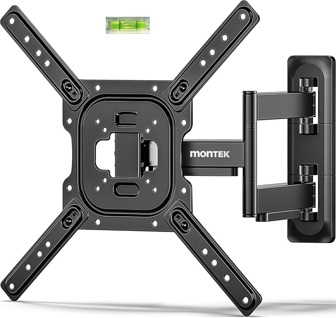 monTEK Full Motion TV Wall Mount for 2365 Inch Flat & Curved TVs and Monitors, Swivel & Tilt Articulating Bracket, Max VESA 400x400mm, Holds up to 77 lbs, Perfect Center Design