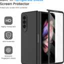 Ruky for Galaxy Z Fold 3 Full Body Case, Built-in Screen Protector, Hard PC Ultra-Thin Anti-Scratches Shockproof Protective Phone Case for Samsung Galaxy Z Fold 3 - Black