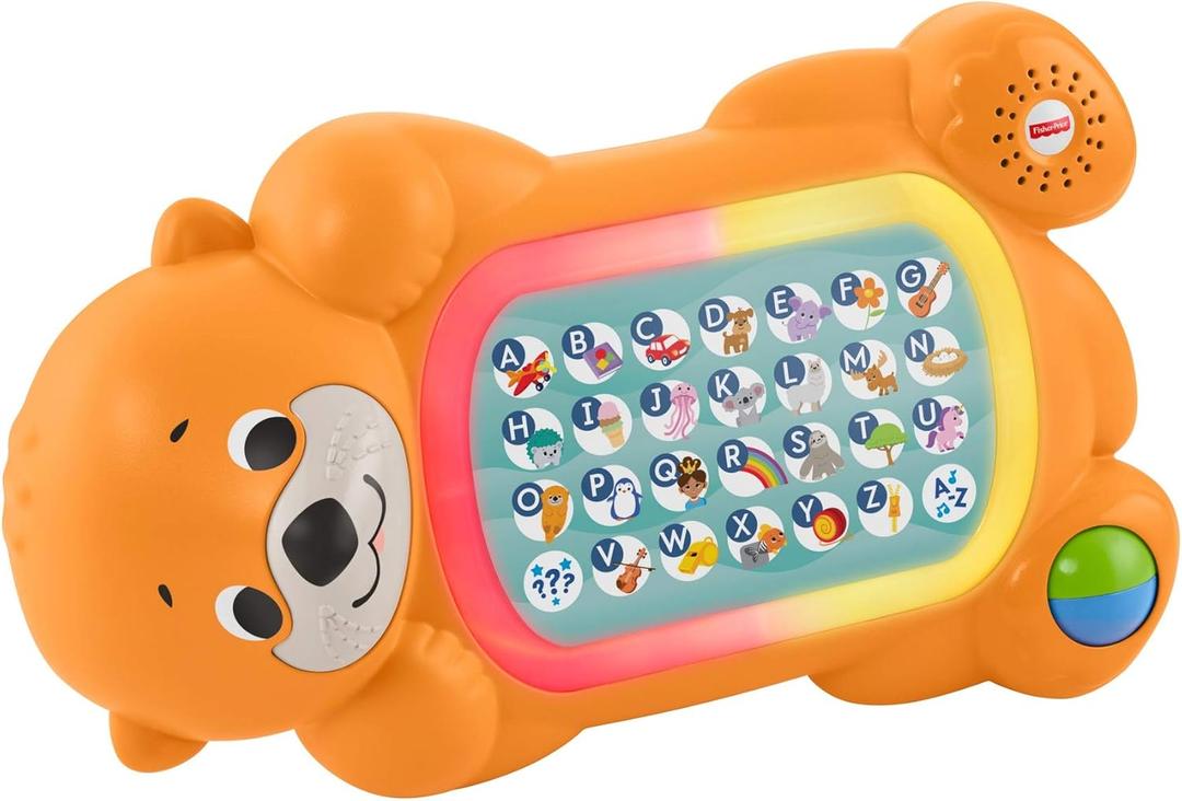 Fisher-Price Baby Learning Toy Linkimals A to Z Otter with Music & Lights for Infants Ages 9+ Months, Compatible Only with Linkimals Items