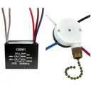 YukiHalu Ceiling Fan Pull Chain Switch 3 Speed 4 Pre-Installed Wires, Ceiling Fan Capacitor CBB61 4.5uf + 6uf + 5uf 5 Wire 250V, Light Switch for Fan and Light (Antique, 4.5+6+5uF)