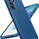 JXVM for Samsung Galaxy S21 FE Case: Dual Layer Protective Heavy Duty Cell Phone Cover Shockproof Rugged with Non Slip Textured Back - Military Protection Bumper Tough - 6.4inch (Blue Navy)