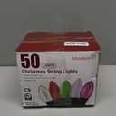 Minetom Vintage C9 LED Christmas Lights Outdoor Multicolor, 50 Feet C9 String Lights for Christmas Tree Roofline Holiday Party Indoor Outdoor Garden Patio Backyard Cafe Xmas Decoration, Green Wire