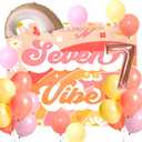 Seven Is A Vibe Birthday Party Decorations Balloon Rainbow Daisy Balloons Vintage Groovy 7th Birthday Decorations Hippie Retro 7 Years Old Birthday Decoration