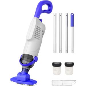 (2026 Upgrade) Little Shark Cordless Pool Vacuum, 60W Motor, 18 GPM Strong Suction, 5000mAh Battery, 60-Min Runtime, Compact Lightweight Handheld Pool Cleaner for Above Ground Pools & Hot Tubs