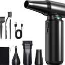 Compressed Air Duster - Aluminum Alloy Shell, 300,000RPM High-Speed Cordless Electric Air Duster | 3-Gear Adjustable with LED Flashlight & Brushless Motor | Dust Blower for Keyboard, PC, Car and Home